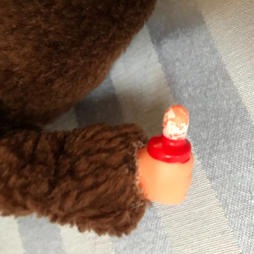 Collectible Vintage Blue-eyed 8" Freckled Monchhichi Plush Monkey with N… - Picture 7 of 11